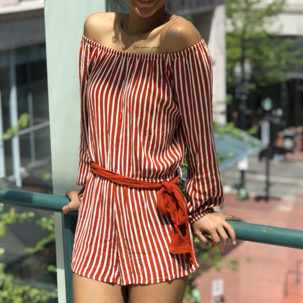 FOREVER 21 striped romper